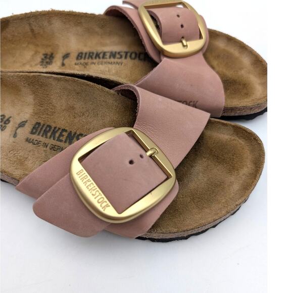 Birkenstock Madrid Big Buckle Nubuck Leather Sandals Women's Old Rose US5 EU36 - Picture 9 of 13